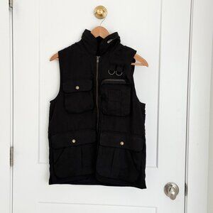 BANANA REPUBLIC BLACK CANVAS VEST